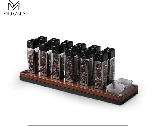 حافظة قهوة من MUVNA مع قاعدة خشبية مميزة