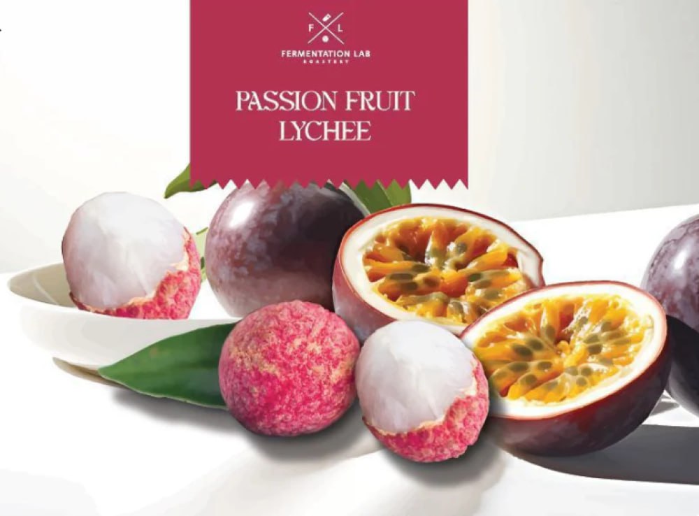 محمصة فرمنتيشن لاب PASSION FRUIT LYCHEE كولومبيا لاهوائية 100 جرام