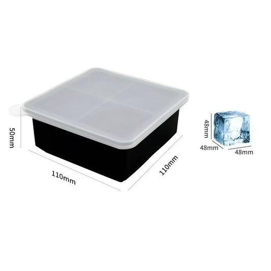 قالب ثلج سيليكون من نيت 4 حبات - black