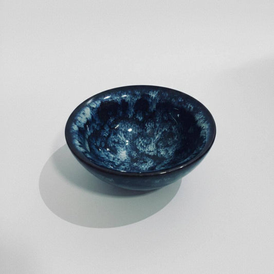 وعاء لوزن القهوة سيراميك أزرق داكن بتأثير الرخام