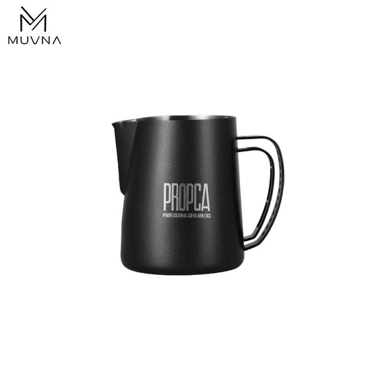 بيتشر حليب فولاذي من MUVNA أسود بتصميم مميز 600ml