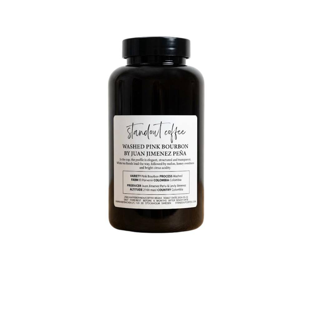 محمصة ستاند اوت بينك بوربون خوان كولومبيا مغسولة 250 جرام Colombia Washed Pink Bourbon Juan Jimenez Peña